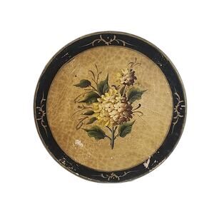 Antiqued Rustic Hand Painted Decorative Papier Mache Tray CBK Made China 13"